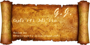Győrfi Júlia névjegykártya